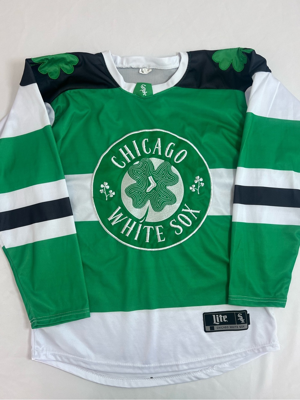 Chicago White Sox Green St Patricks Day Hockey Jersey MLB